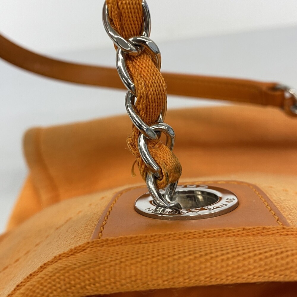 CHANEL Orange Canvas Deauville Tote Bag - Picture 8 of 12